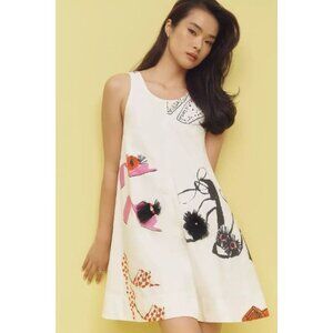 NWT Anthropologie  The Keiko Mini Dress by Maeve: Danielle Kroll Edition - White